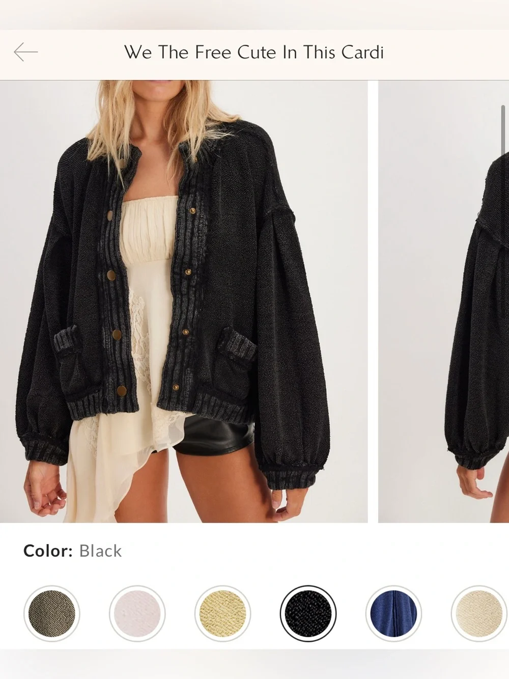 NWOT Free People We The Free Cute In This Cardi - black - XS